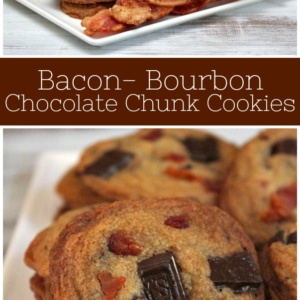 pinterest collage image for bacon bourbon cookies