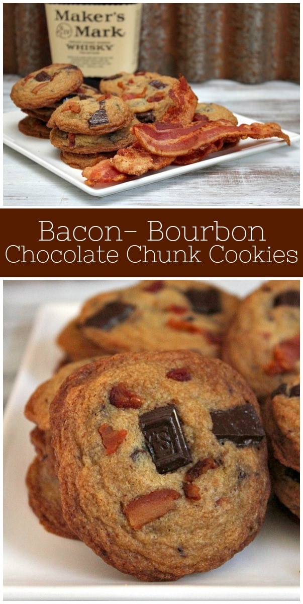 pinterest collage image for bacon bourbon cookies