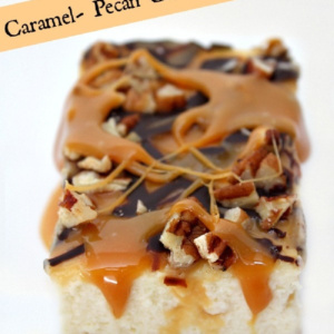 caramel pecan cheesecake bars