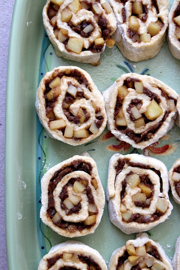 No Yeast Apple Cinnamon Rolls ready for oven