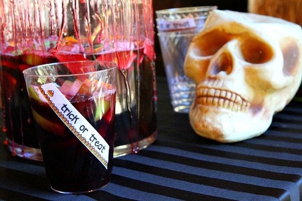 Halloween Sangria in a glass 