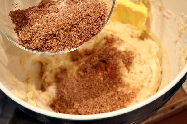 Cinnamon Roll Muffins batter in bowl