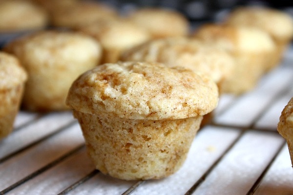 Cinnamon Roll Muffin on a cooling rack