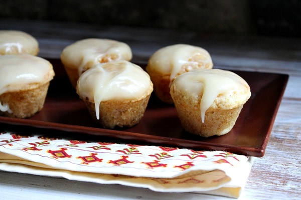 Mini Cinnamon Roll Muffins on a platter