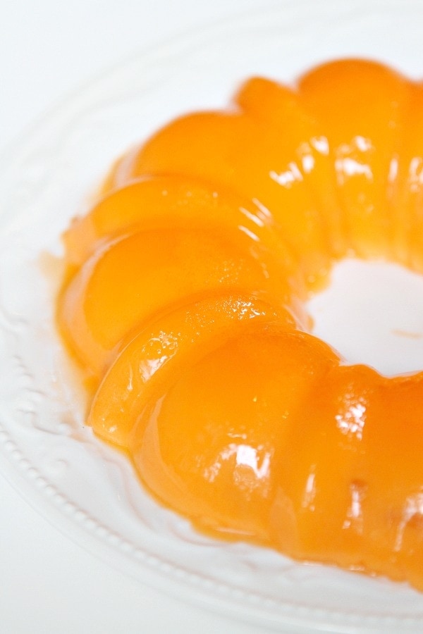 orange jello salad on a plate