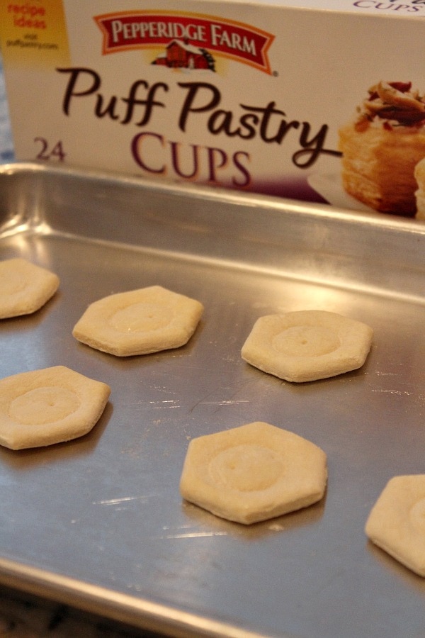 Puff Pastry Cups on a baking sheet
