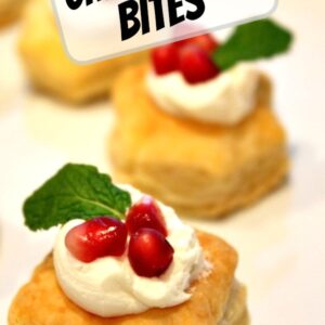 Pinterest image for holiday cheesecake bites