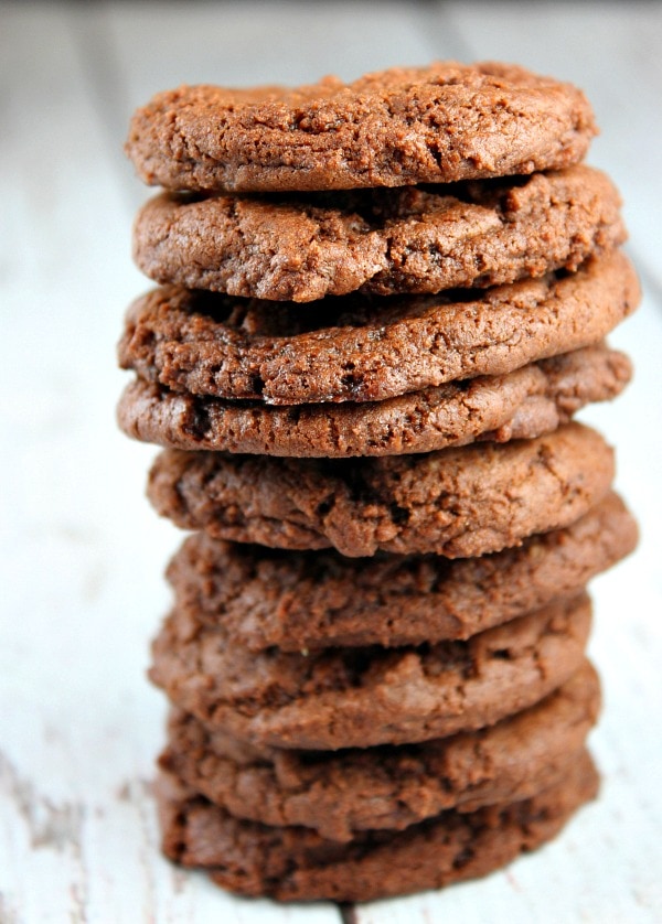 Cocoa Fudge Cookies in a stack