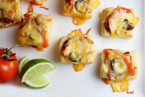 Puff Pastry Nachos overhead shot