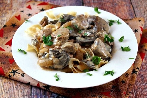 Slow Cooker Lamb Stroganoff recipe from RecipeGirl.com