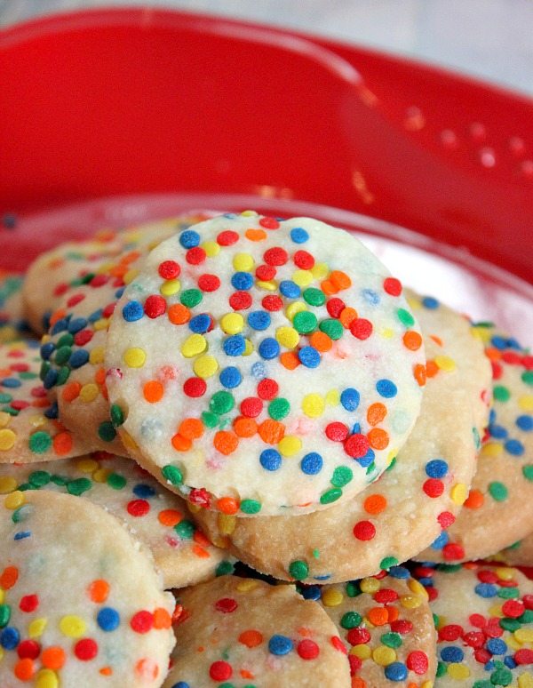 Shortbread Cookies with rainbow sprinkles
