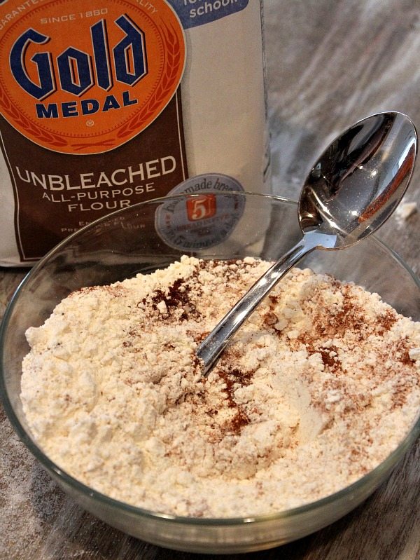 Carrot Cake Cookies Prep Dry ingredients in bowl