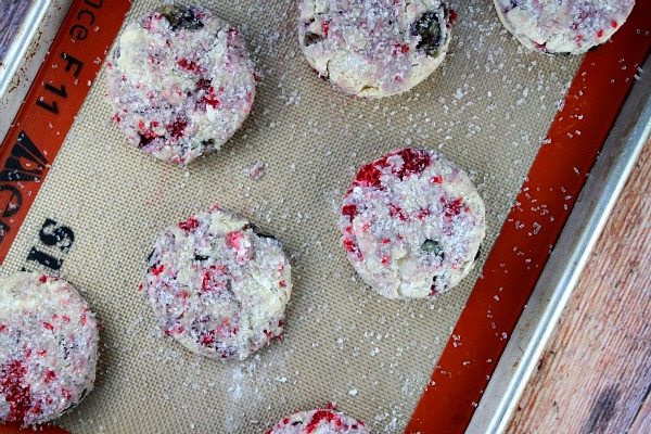 Berry Scones on a baking sheet ready for the oven