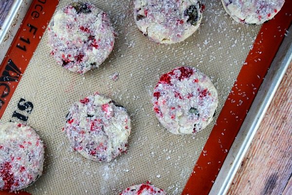 Berry Scones on a baking sheet ready for the oven