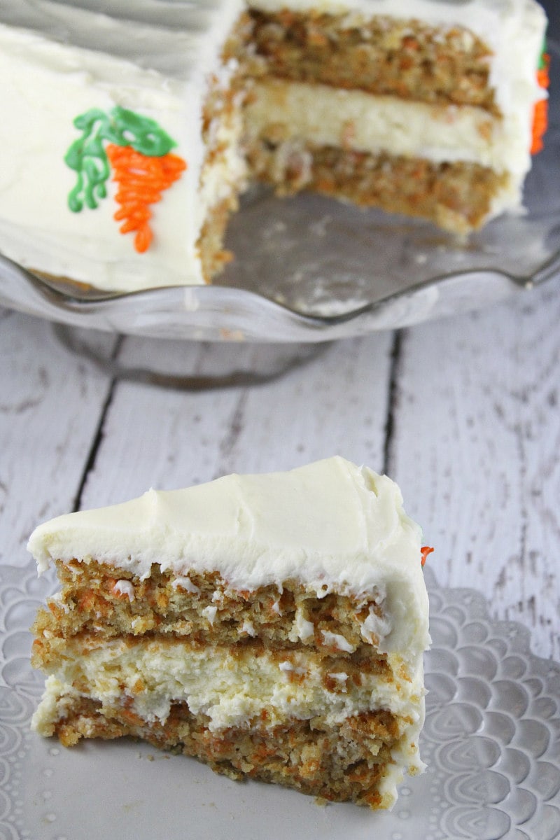 Slice of Carrot Cake Cheesecake Cake