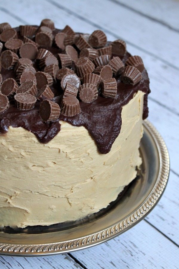 Chocolate Peanut Butter Cup Cheesecake Cake recipe