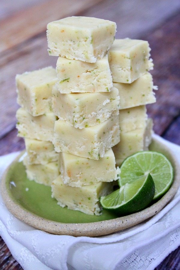 Key Lime Fudge #Recipe via RecipeGirl.com