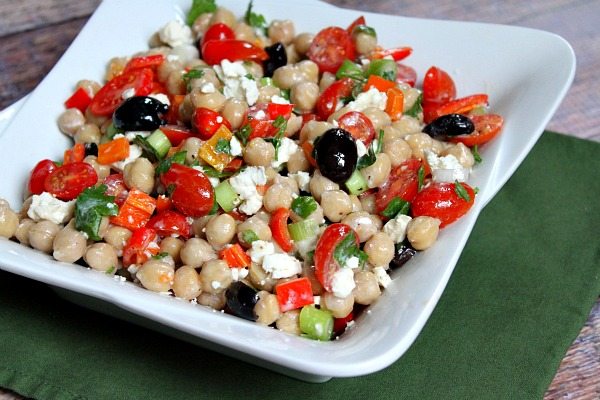 Bowl of Mediterranean Chickpea Salad 