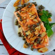 Salmon with Brown Butter, Almonds and Capers