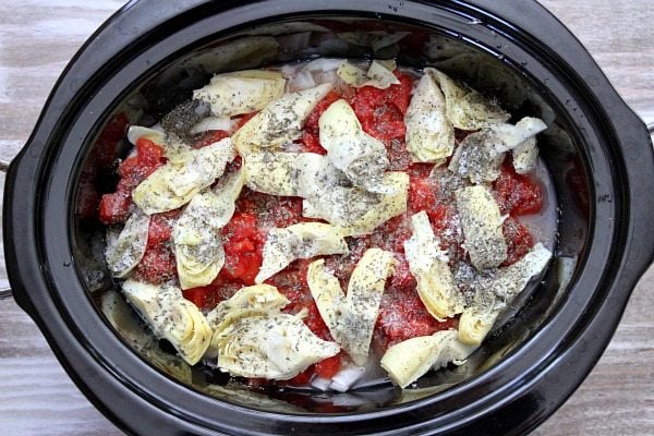 making Slow Cooker French Basil Chicken