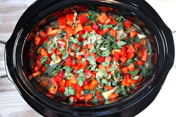 making Slow Cooker French Basil Chicken 