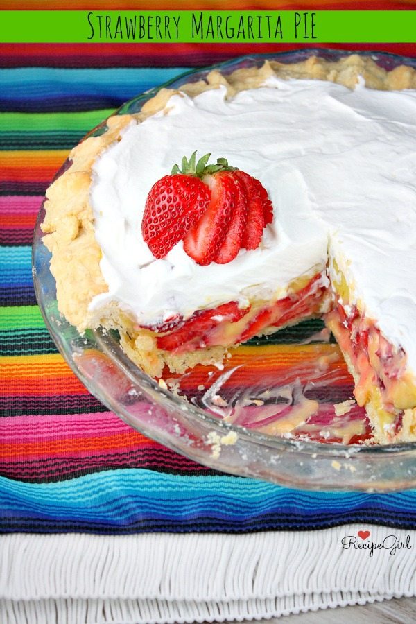 Strawberry Margarita Pie #recipe - RecipeGirl.com