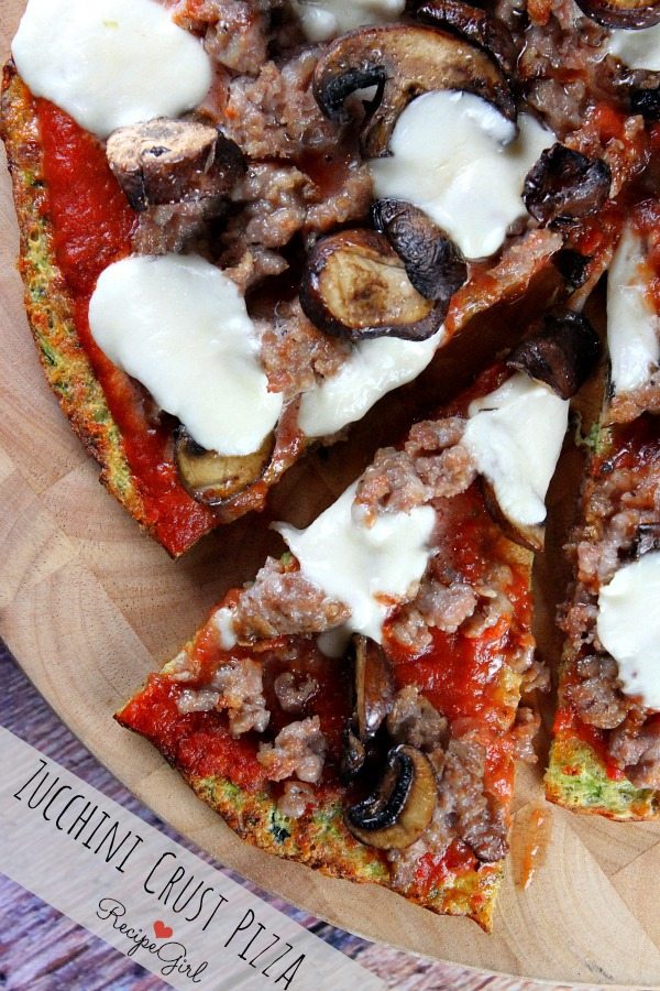 Zucchini Pizza Crust recipe by RecipeGirl.com