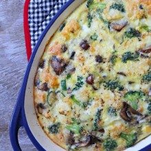 Crustless Brie, Vegetable and Egg Bake