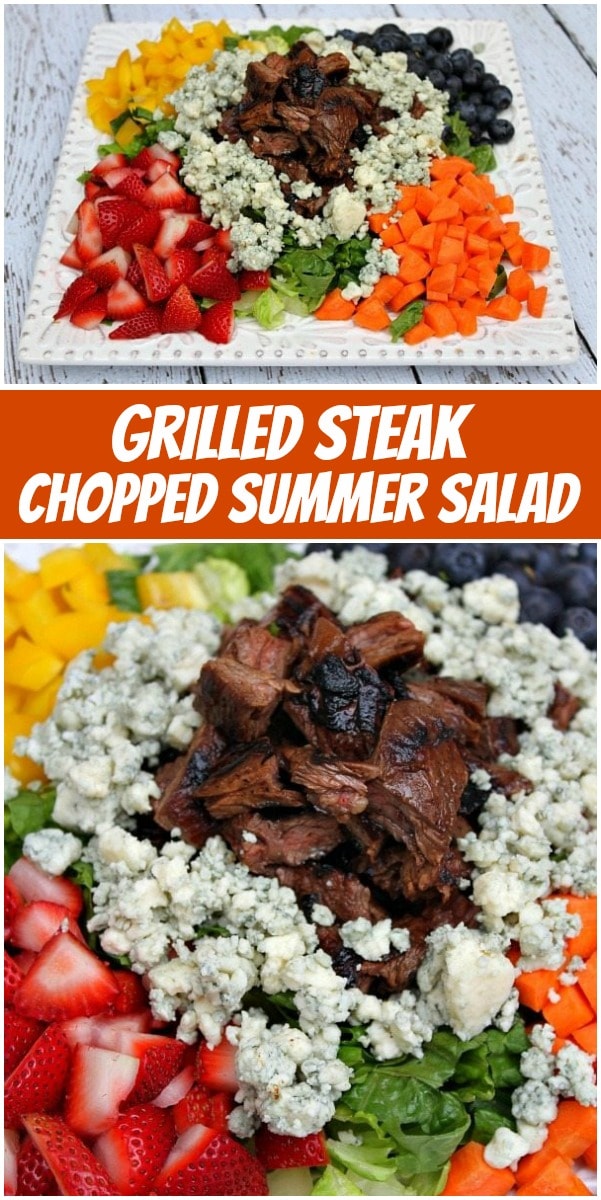 pinterest collage image for grilled steak summer salad