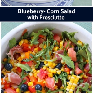 pinterest collage image for blueberry corn salad