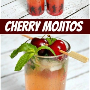 pinterest collage image for cherry mojitos