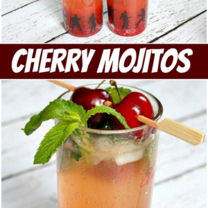 pinterest collage image for cherry mojitos