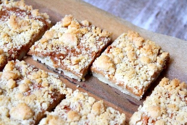 Caramel Bars #Recipe with Crumb Topping