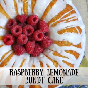 pinterest image for raspberry lemonade bundt cake