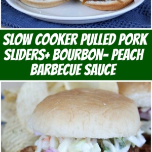 pinterest collage image for slow cooker pulled pork sliders