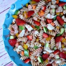 Strawberry Caesar Grilled Chicken and Vegetable Salad