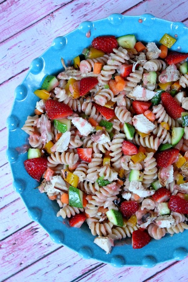 Strawberry Caesar Grilled Chicken and Vegetable Salad