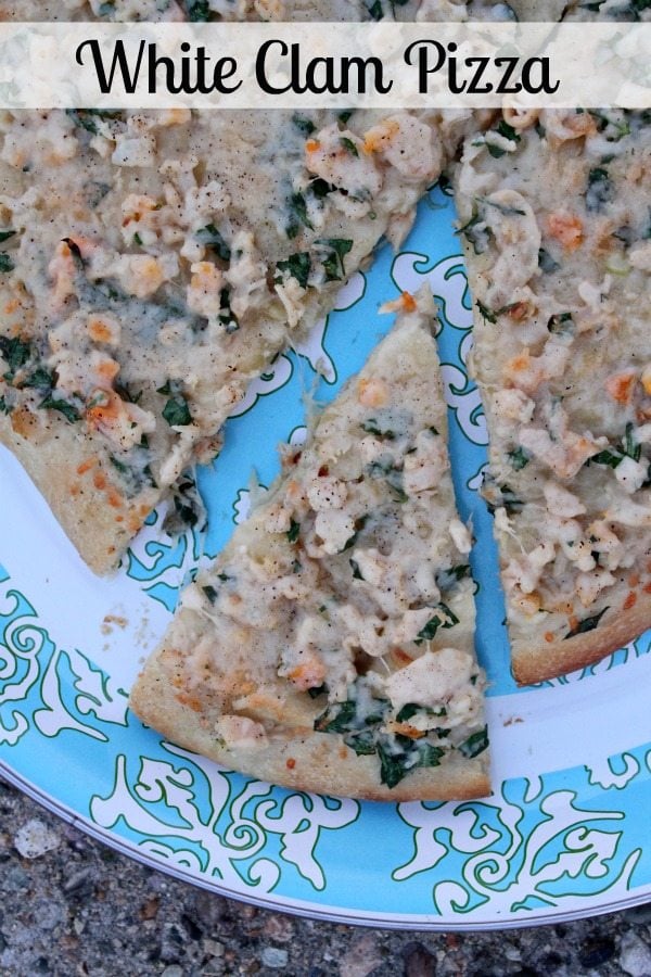 White Clam Pizza #recipe - RecipeGirl.com