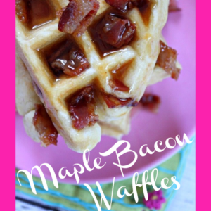 Pinterest image for Maple Bacon Waffles