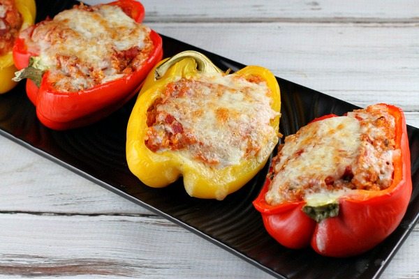 Quinoa Stuffed Peppers Quinoa Stuffed Peppers on black tray