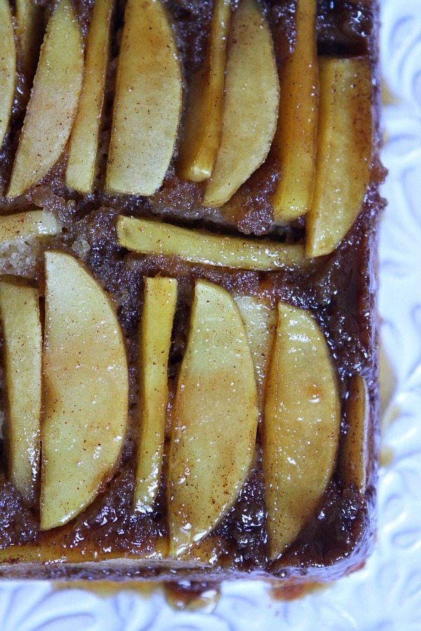 Caramel Apple Upside Down Cake #recipe - RecipeGirl.com