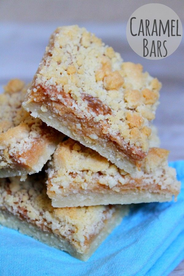 Caramel Crumble Bars #recipe - RecipeGirl.com