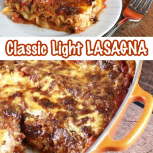 pinterest image for classic light lasagna