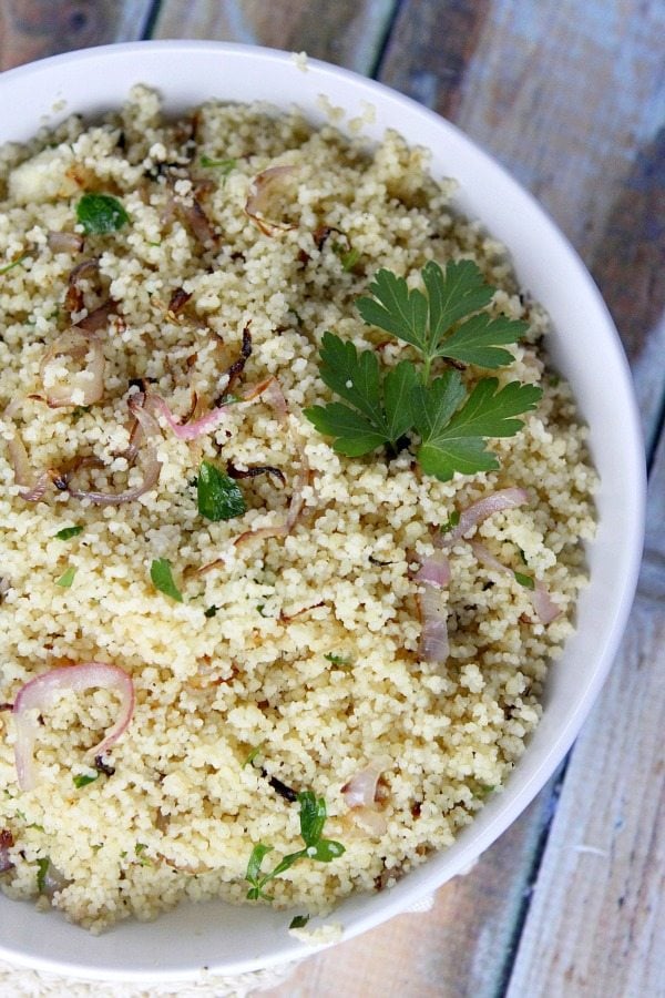 Couscous recipe with Parsley and Shallots 