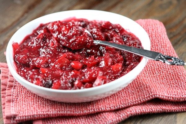 Apple Cinnamon Cranberry Sauce recipe from RecipeGirl.com