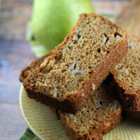 slices of pear bread on a plate