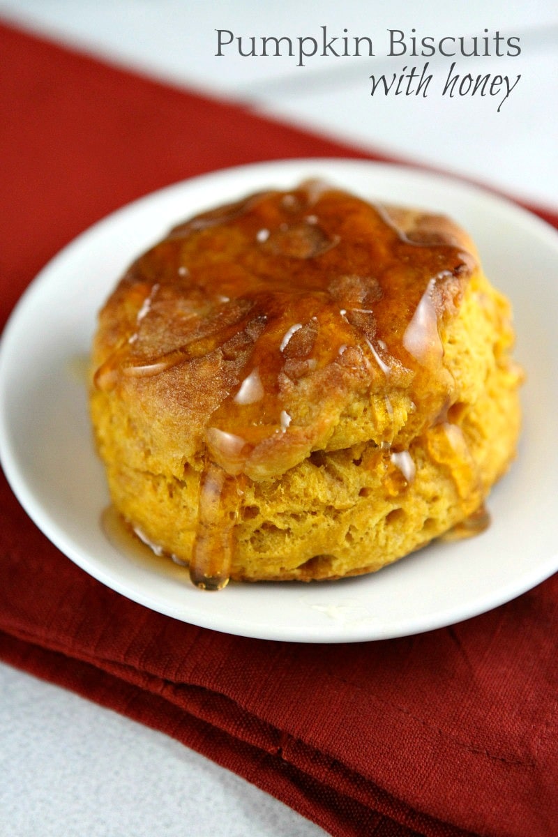 Pumpkin Biscuits topped with butter and honey