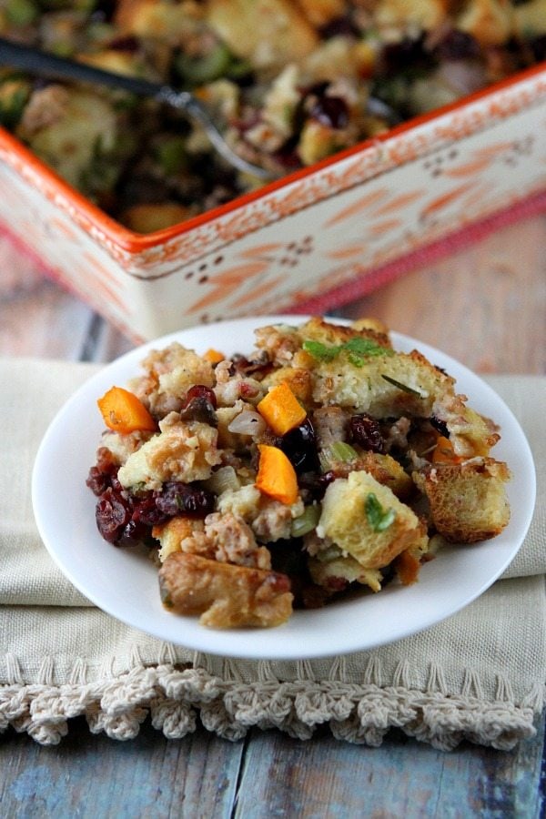 Sausage and Herb Stuffing recipe - RecipeGirl.com