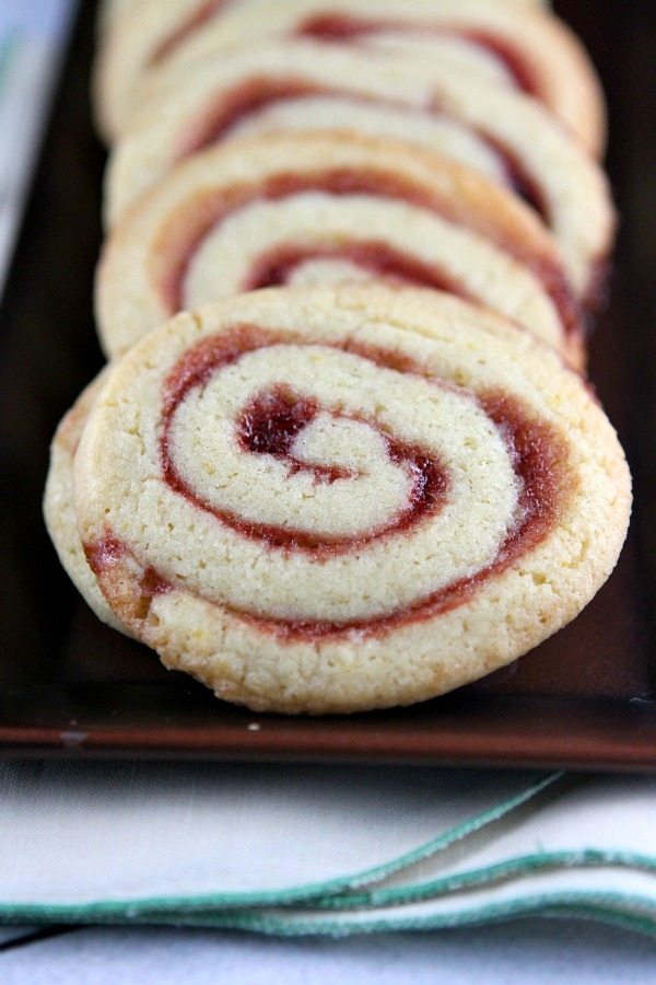 Linzer Pinwheel Cookies - RecipeGirl.com