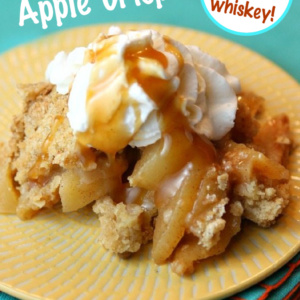 pinterest image for irish apple crisp